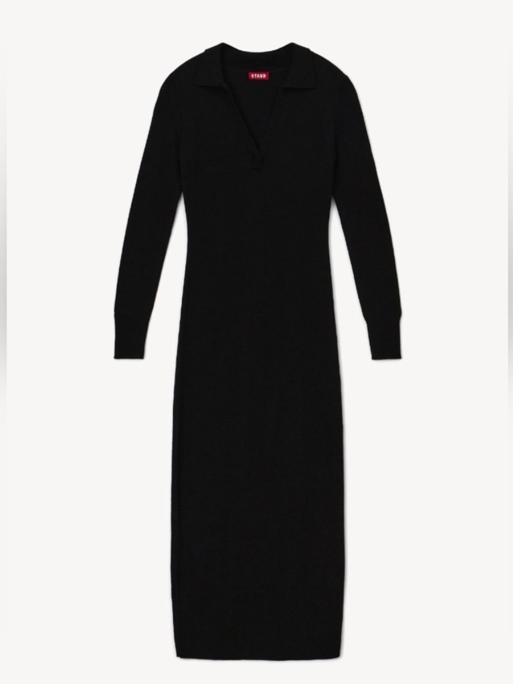 New Staud Crown Point Polo Dress in Black - Picture 2 of 13
